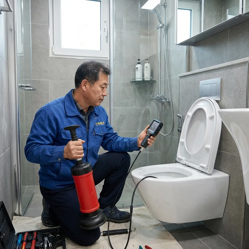 전주 아파트 욕실 변기 막힘 30분 해결
